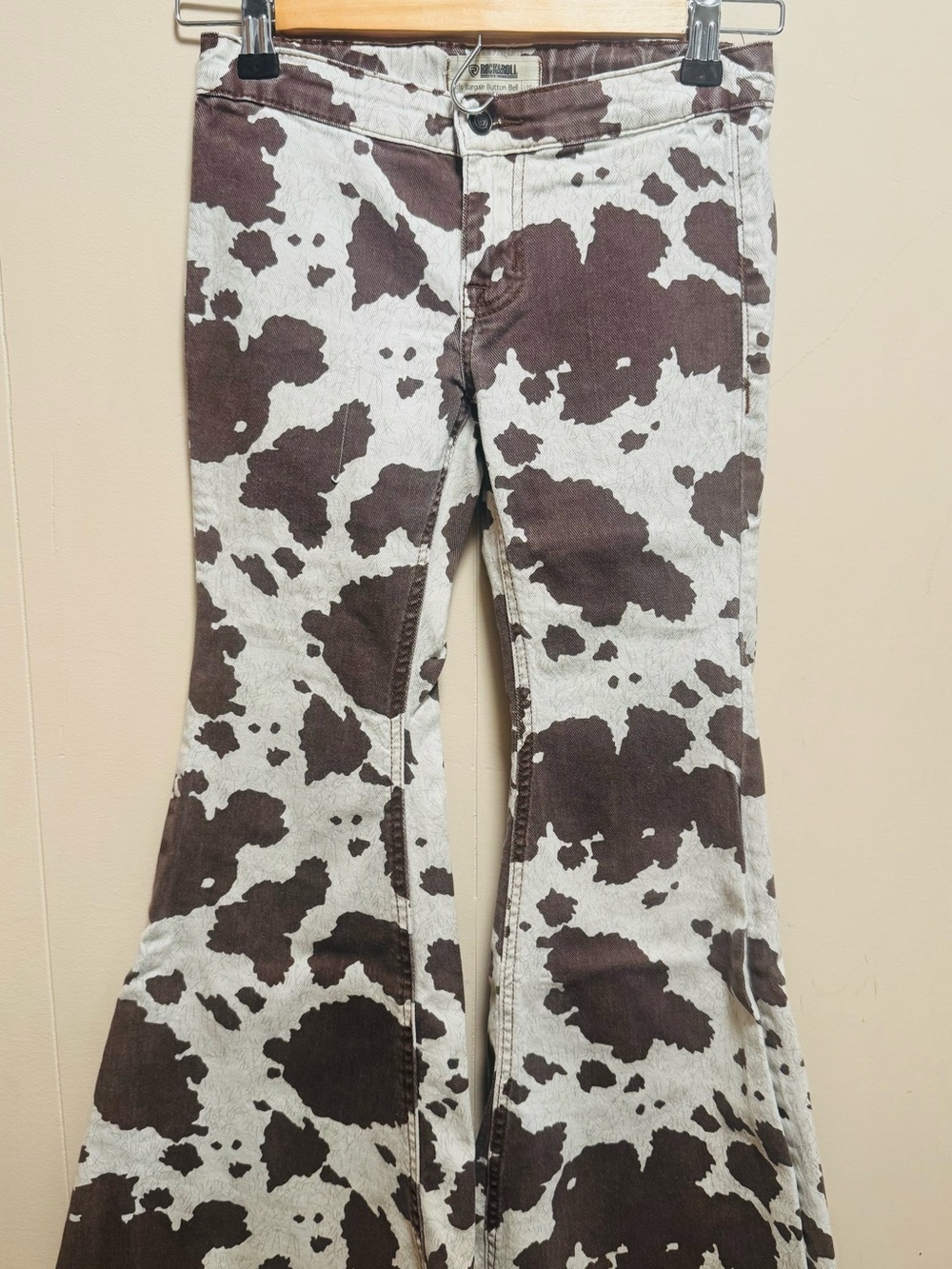 Kids Cow-Print Flare Jeans - Brown/White